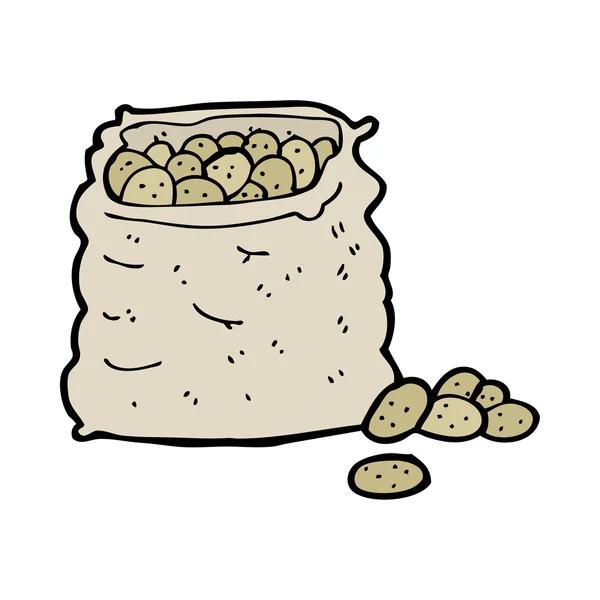 Cartoon sack of potatoes — Stock Vector