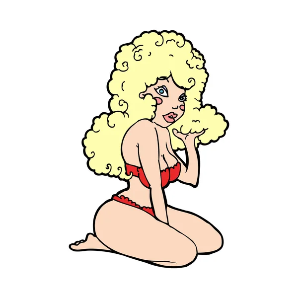 Cartoon Pin Up Mädchen — Stockvektor