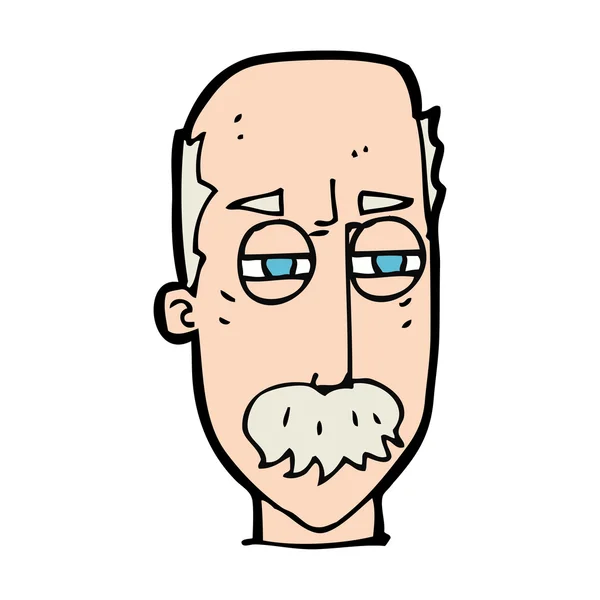 Dibujos animados hombre viejo molesto — Vector de stock