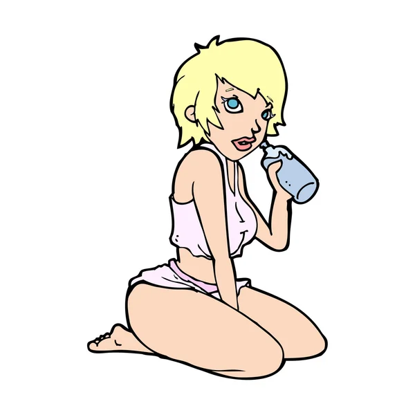 Dessin animé sexy gymnase fille — Image vectorielle