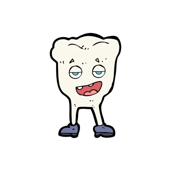 Cartoon tooth looking smug — Stock Vector