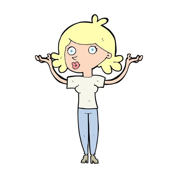 Cartoon mulher jogando braços no ar —  Vetores de Stock