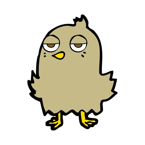 Dibujos animados aburrido pájaro — Vector de stock