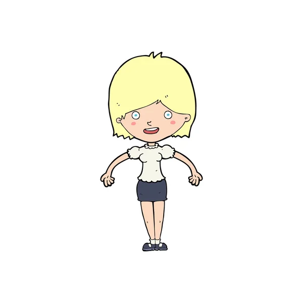 Cartoon gelukkig vrouw — Stockvector