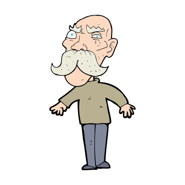 Cartoon angry old man — Stock Vector