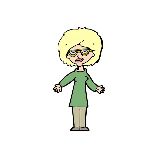 Cartoon vrouw draagt bril — Stockvector