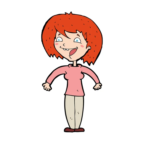 Cartoon opgewonden vrouw — Stockvector