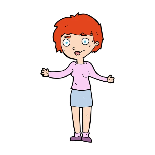 Cartoon verward vrouw — Stockvector