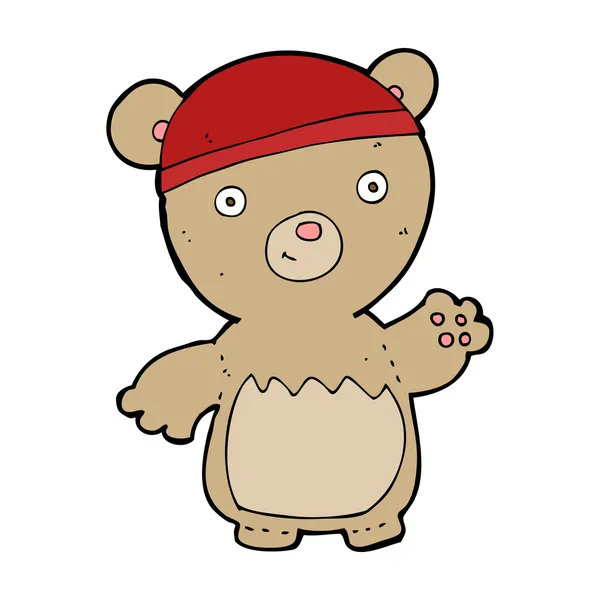 卡通泰迪熊戴着帽子 — 图库矢量图片