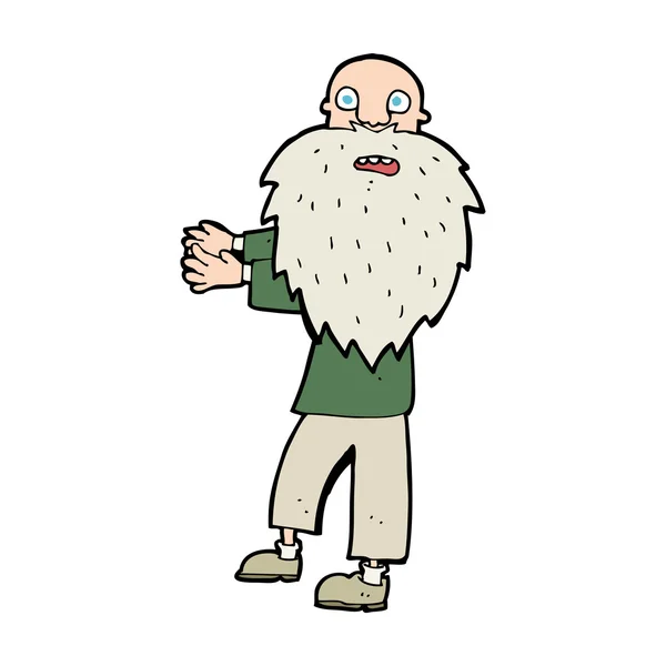 Cartoon bearded old man — Stock Vector