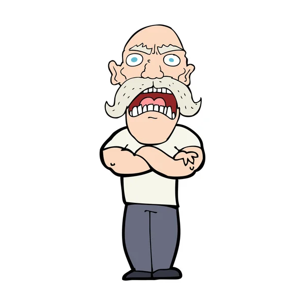 Cartoon angry man — Stock Vector