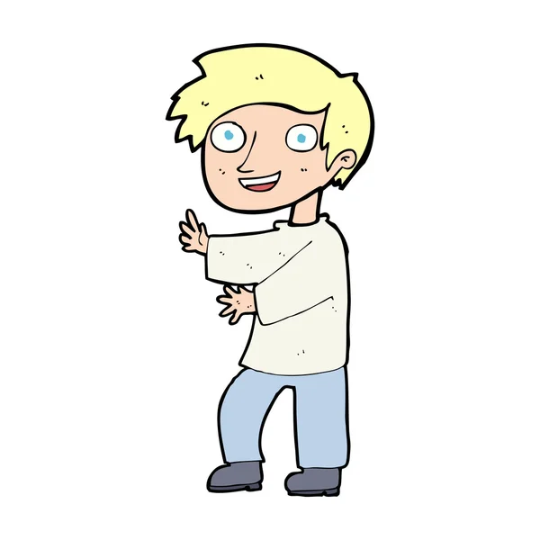 Cartoon opgewonden jongen — Stockvector