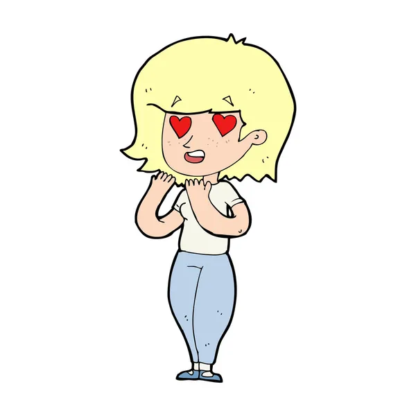 Cartoon vrouw verliefd — Stockvector