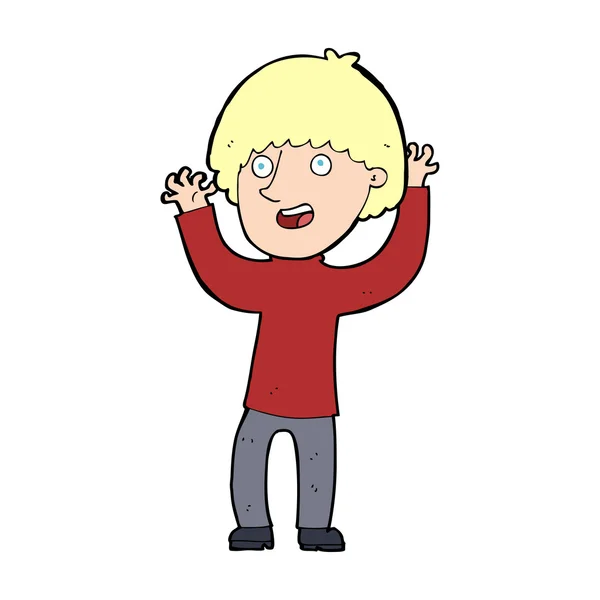 Cartoon gelukkig jongen lachen — Stockvector