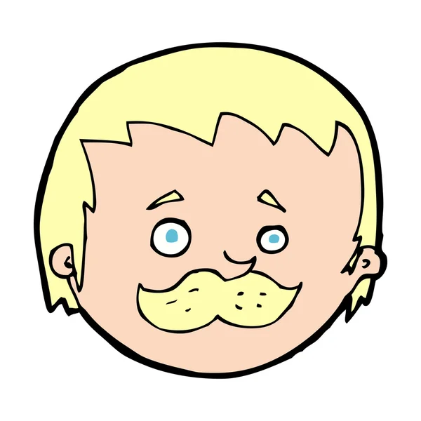 Hombre de dibujos animados con bigote — Vector de stock