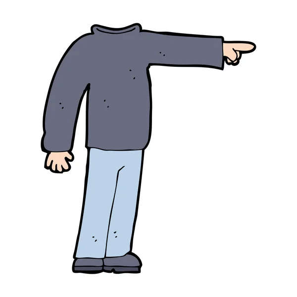 Cartone animato uomo senza testa che punta — Vettoriale Stock