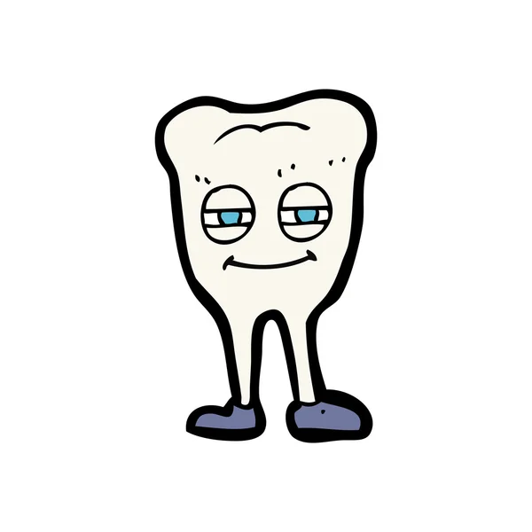 Cartone animato dente sorridente — Vettoriale Stock