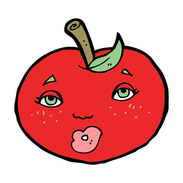 Kreskówkowe jabłko z twarzą — Wektor stockowy