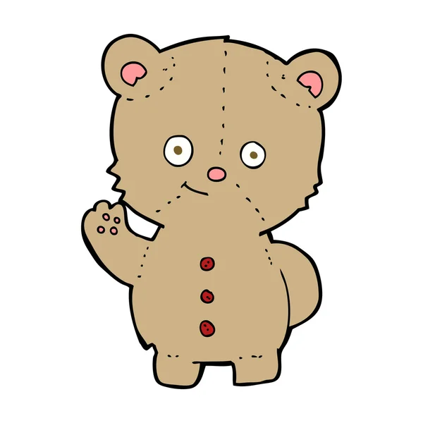 Cartoon vifta med teddy bear — Stock vektor