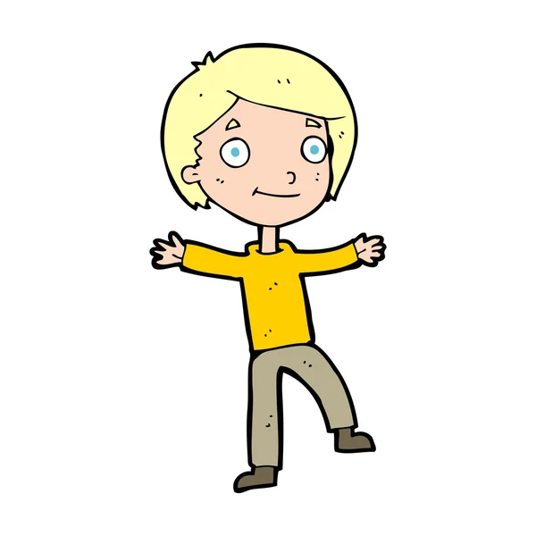 Cartoon opgewonden jongen — Stockvector