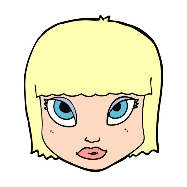 Cara femenina de dibujos animados — Vector de stock