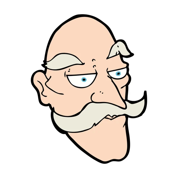 Cartoon oude man gezicht — Stockvector