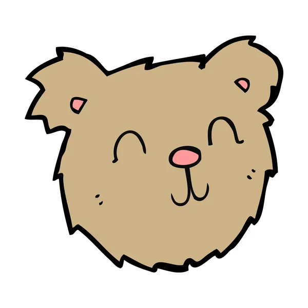 Desenho animado feliz cara urso de pelúcia — Vetor de Stock