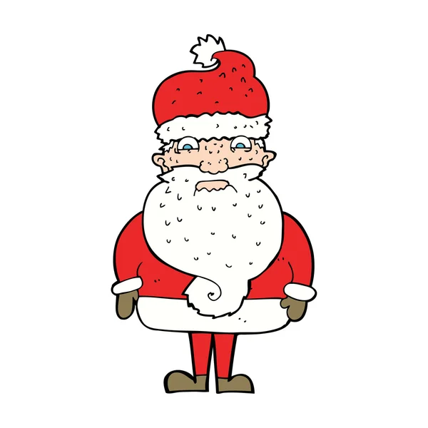 Cartoon grumpy santa claus - Stok Vektor