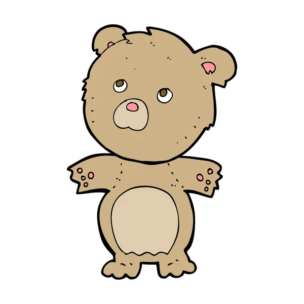 Urso de pelúcia engraçado desenhos animados — Vetor de Stock