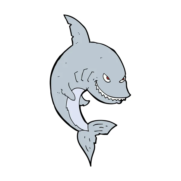 Divertido tiburón de dibujos animados — Vector de stock