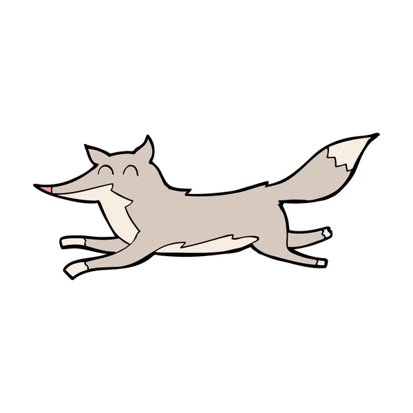 Dibujos animados lobo corriendo — Vector de stock