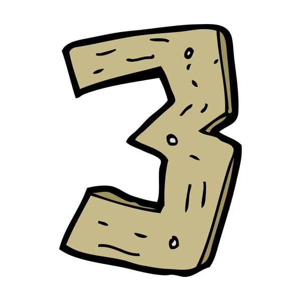 Dessin animé numéro en bois — Image vectorielle
