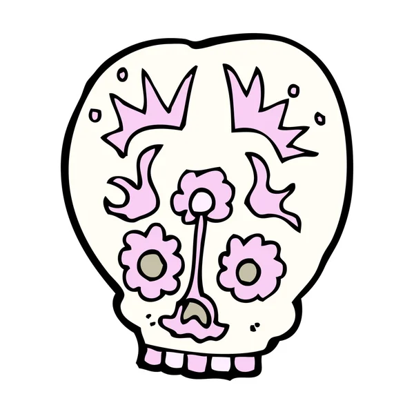 Cartoon sugar skull — Stock Vector