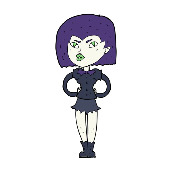 Menina vampira dos desenhos animados — Vetor de Stock