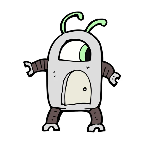 Robot alienígena de dibujos animados — Vector de stock