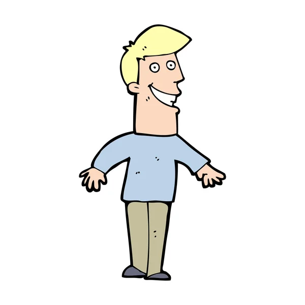 Cartoon grinande man — Stock vektor