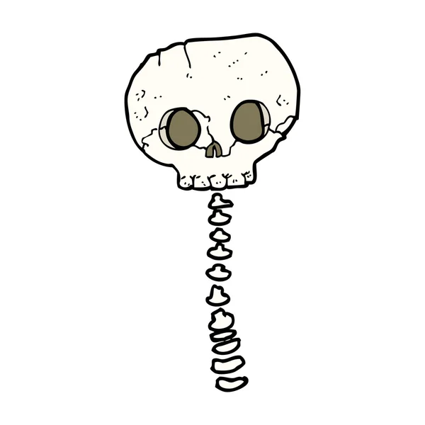 Dibujos animados espeluznante cráneo y columna vertebral — Archivo Imágenes Vectoriales