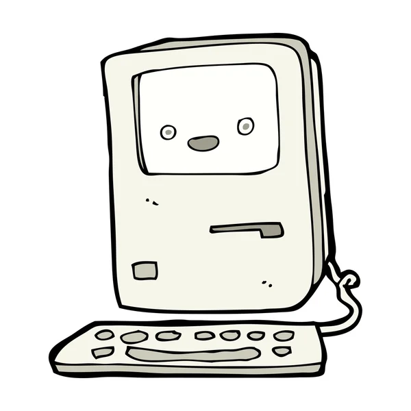Desenhos animados computador velho — Vetor de Stock