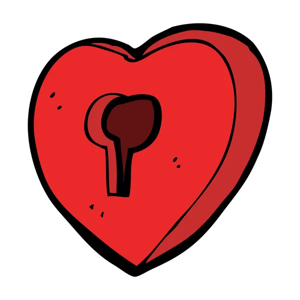 Kreskówka serce z otworem na klucze — Wektor stockowy