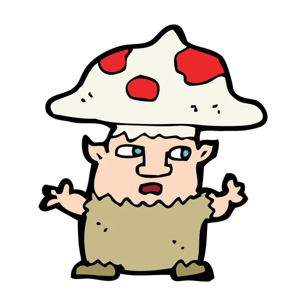 Desenho animado pequeno cogumelo homem —  Vetores de Stock