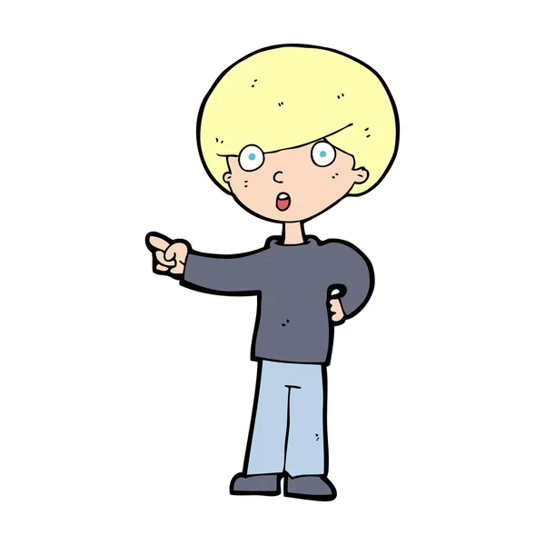 Cartoon aanwijsapparaat jongen — Stockvector