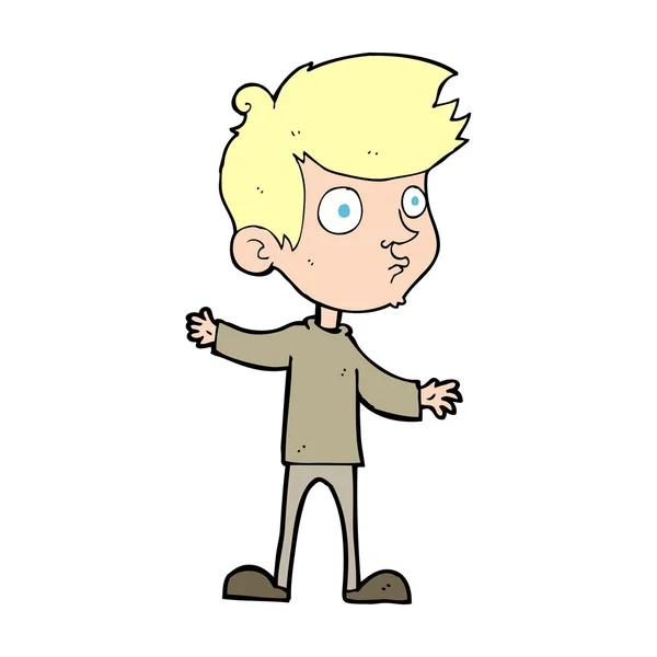 Cartoon nieuwsgierig jongen — Stockvector