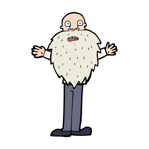 Cartoon bearded old man — Stock Vector