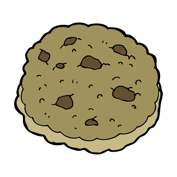 Schokolade Chip Cookie Cartoon — Stockvektor