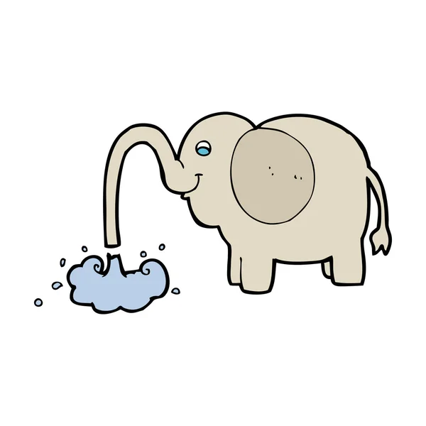 Karikatur Elefant spritzt Wasser — Stockvektor