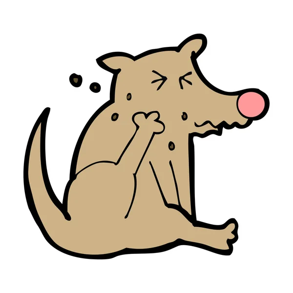 Dibujos animados de perro rascarse — 图库矢量图片