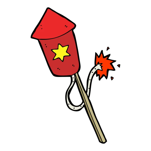 Cartoon vuurwerk met brandende lont — Stockvector