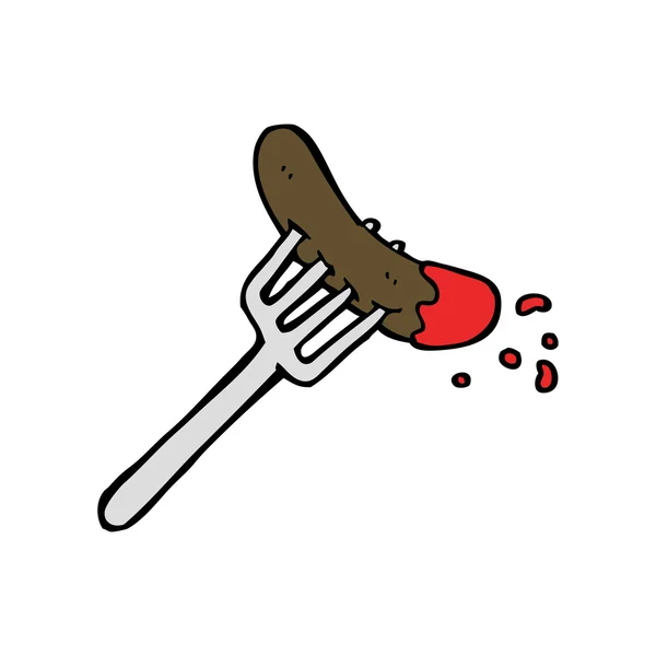 Hotdog de dibujos animados y ketchup — Vector de stock