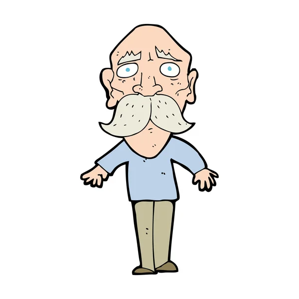 Cartoon sad old man — Stock Vector