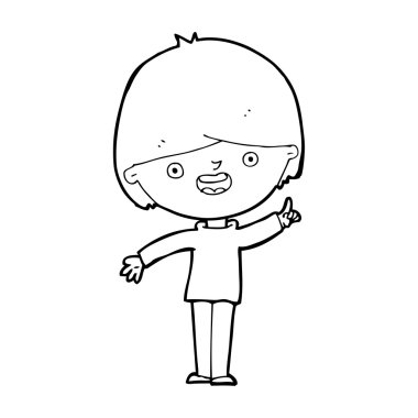 karikatür mutlu çocuk